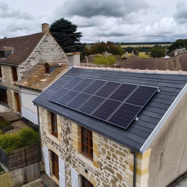 Installation de 12 panneaux solaires sur toiture ardoise à Reims
